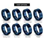 font options for inside engraving on blue paddle rings