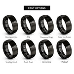 font options for inside engraving on black paddle brush rings