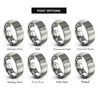 font options for inside engraving on gray paddle brush rings