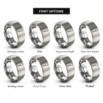 font options for inside engraving on grey paddle rings