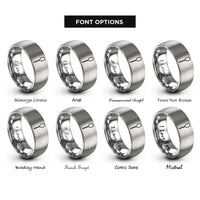 font options for inside engraving on grey paddle rings