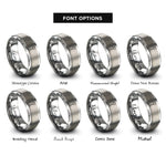 font options for inside engraving on silver paddle rings