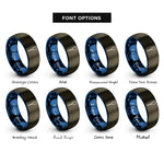 font options for inside engraving on gunmetal & blue paddle rings