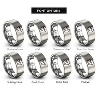 font options for inside engraving on silver paddle icons rings