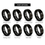 font options for inside engraving on black paddleboard paddle rings