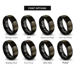 font options for inside engraving on gunmetal & black paddleboard paddle rings
