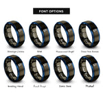 font options for inside engraving on gunmetal & blue paddleboard sup rings