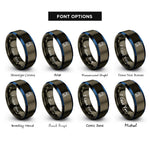 font options for inside engraving on gunmetal & blue paddleboard sup rings