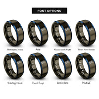 font options for inside engraving on gunmetal & blue paddleboard sup rings