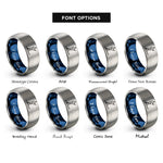 font options for inside engraving on blue & grey paddleboarder sup rings