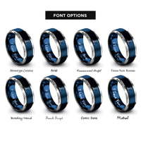 font options for inside engraving on blue & grey paddleboarder sup rings