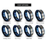font options for inside engraving on blue & gray paddleboarder sup rings