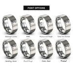 font options for inside engraving on gray paddleboarder sup rings