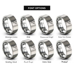 font options for inside engraving on grey padel forehand rings