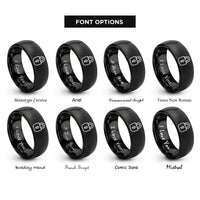 font options for inside engraving on black padlock rings