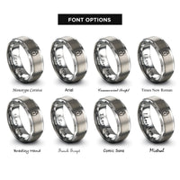 font options for inside engraving on gray padlock rings