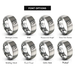 font options for inside engraving on grey padlock rings