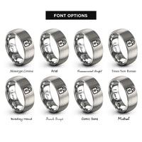 font options for inside engraving on grey padlock rings