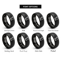 font options for inside engraving on black page scroll rings