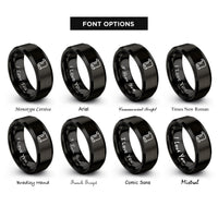 font options for inside engraving on black page scroll rings