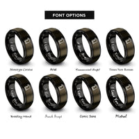 font options for inside engraving on gunmetal & black page scroll rings