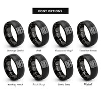 font options for inside engraving on black pager rings