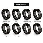 font options for inside engraving on black pager rings