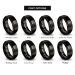 font options for inside engraving on black pager rings
