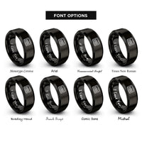 font options for inside engraving on black pager rings