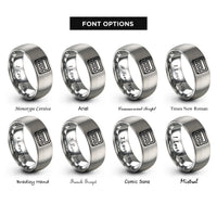 font options for inside engraving on gray pager rings