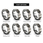 font options for inside engraving on grey pager rings