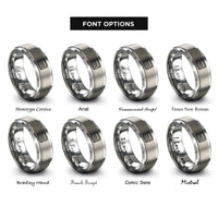 font options for inside engraving on grey pager rings