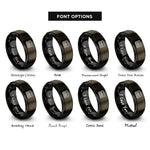 font options for inside engraving on gunmetal & black pager rings