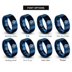 font options for inside engraving on blue paine cuernos rings