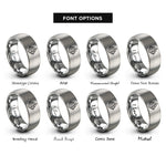 font options for inside engraving on grey paine cuernos rings