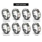 font options for inside engraving on grey paine cuernos rings