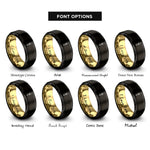 font options for inside engraving on black & gold paint brush rings