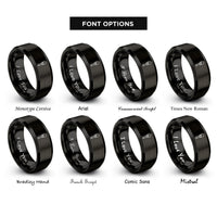 font options for inside engraving on black paint brush rings