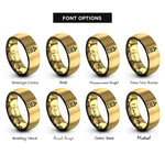 font options for inside engraving on black & gold paint can rings