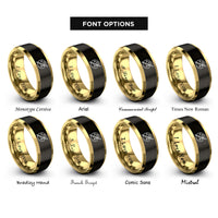 font options for inside engraving on black & gold paint palette brush rings
