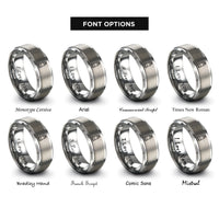 font options for inside engraving on grey paint tube rings