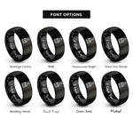font options for inside engraving on black paintbrush rings
