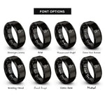 font options for inside engraving on black paintbrush rings