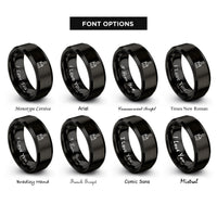 font options for inside engraving on black paintbrush rings