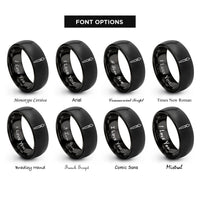 font options for inside engraving on black painter brush rings