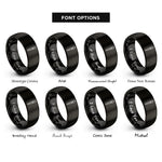 font options for inside engraving on black painter brush rings