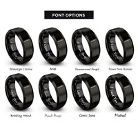 font options for inside engraving on black painter brush rings