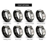 font options for inside engraving on black & silver painter brush roller rings