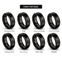 font options for inside engraving on black painter brush roller rings