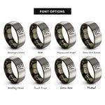 font options for inside engraving on gunmetal & silver painter silhouette rings